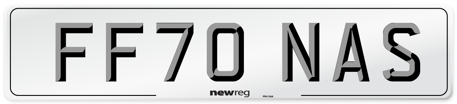 FF70 NAS Number Plate from New Reg